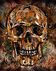Skull Art Print, Sugar Skull Canvas, Day of the Dead painting