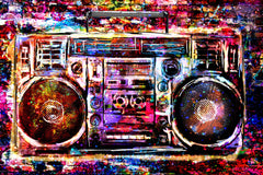 Boombox Art Print, Music art, Radio Artwork