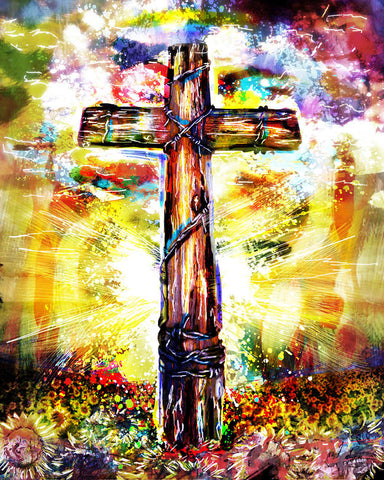 Christian Cross Art, Cross Canvas, Christian painting