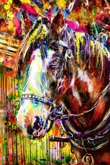 Horse Art Print, Equestrian Painting
