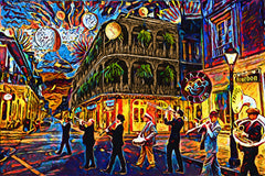 New Orleans Art Print, Mardi Gras Painting