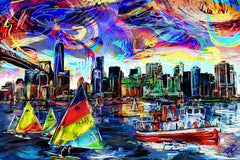 New York Art Print, NY Skyline Canvas