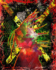 Jamaican Art, Reggae Canvas, Lion painting
